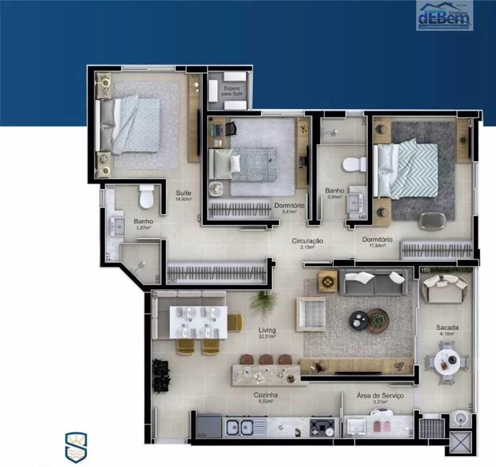 Apartamento, 3 quartos, 96 m² - Foto 3