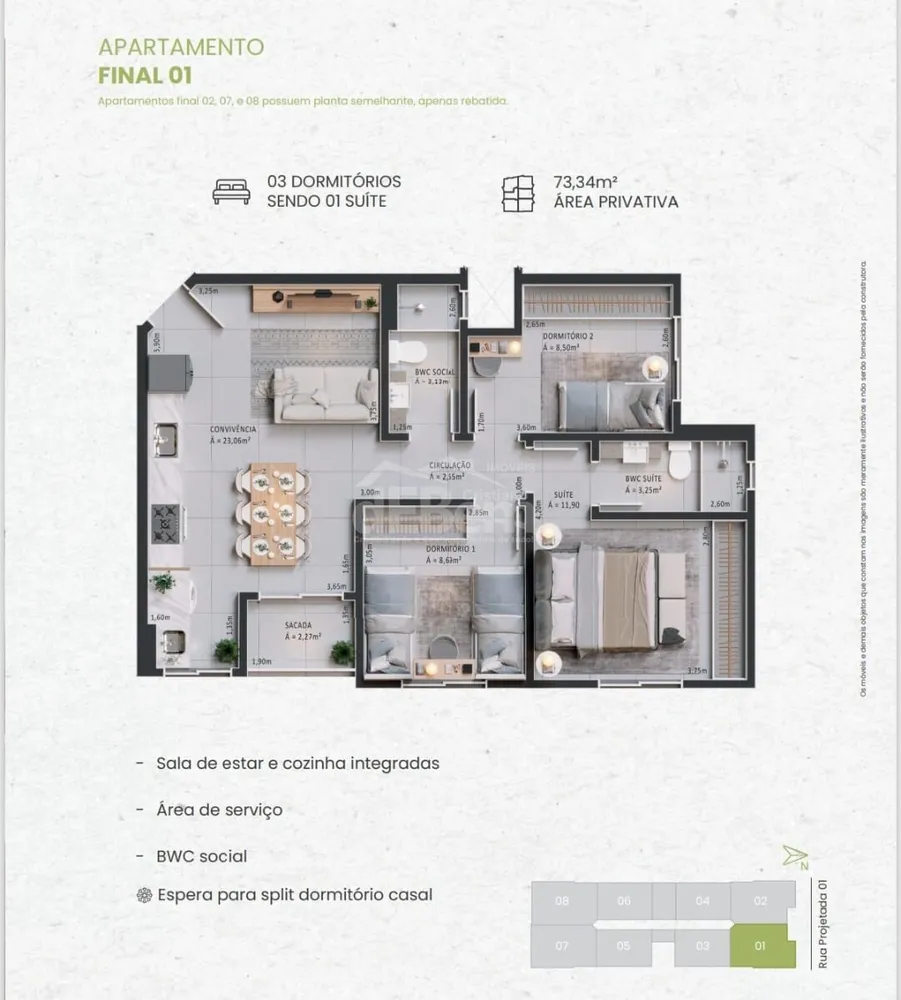 Apartamento, 3 quartos, 73 m² - Foto 9