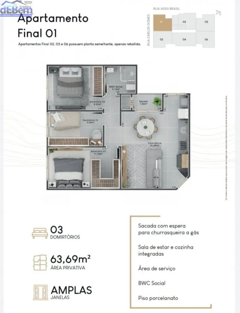 Apartamento, 2 quartos, 55 m² - Foto 7