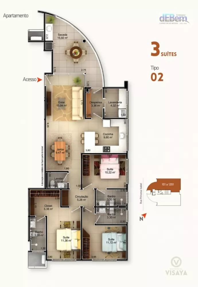 Apartamento, 3 quartos, 133 m² - Foto 3