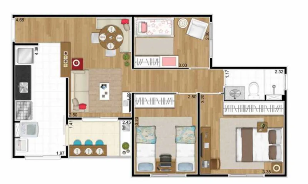 Apartamento, 3 quartos, 62 m² - Foto 6