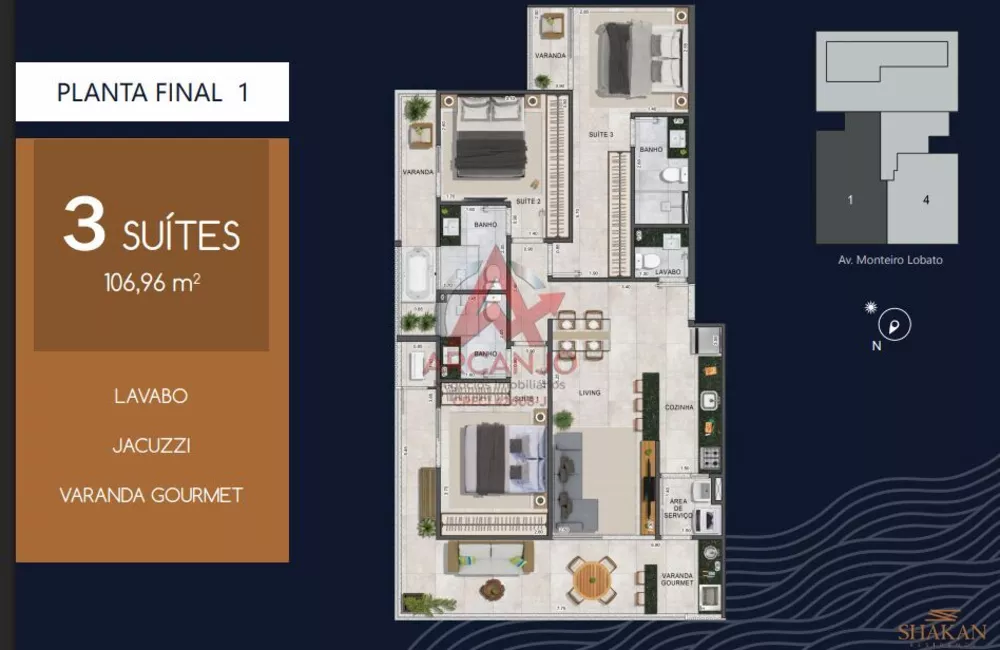 Apartamento, 3 quartos, 107 m² - Foto 2