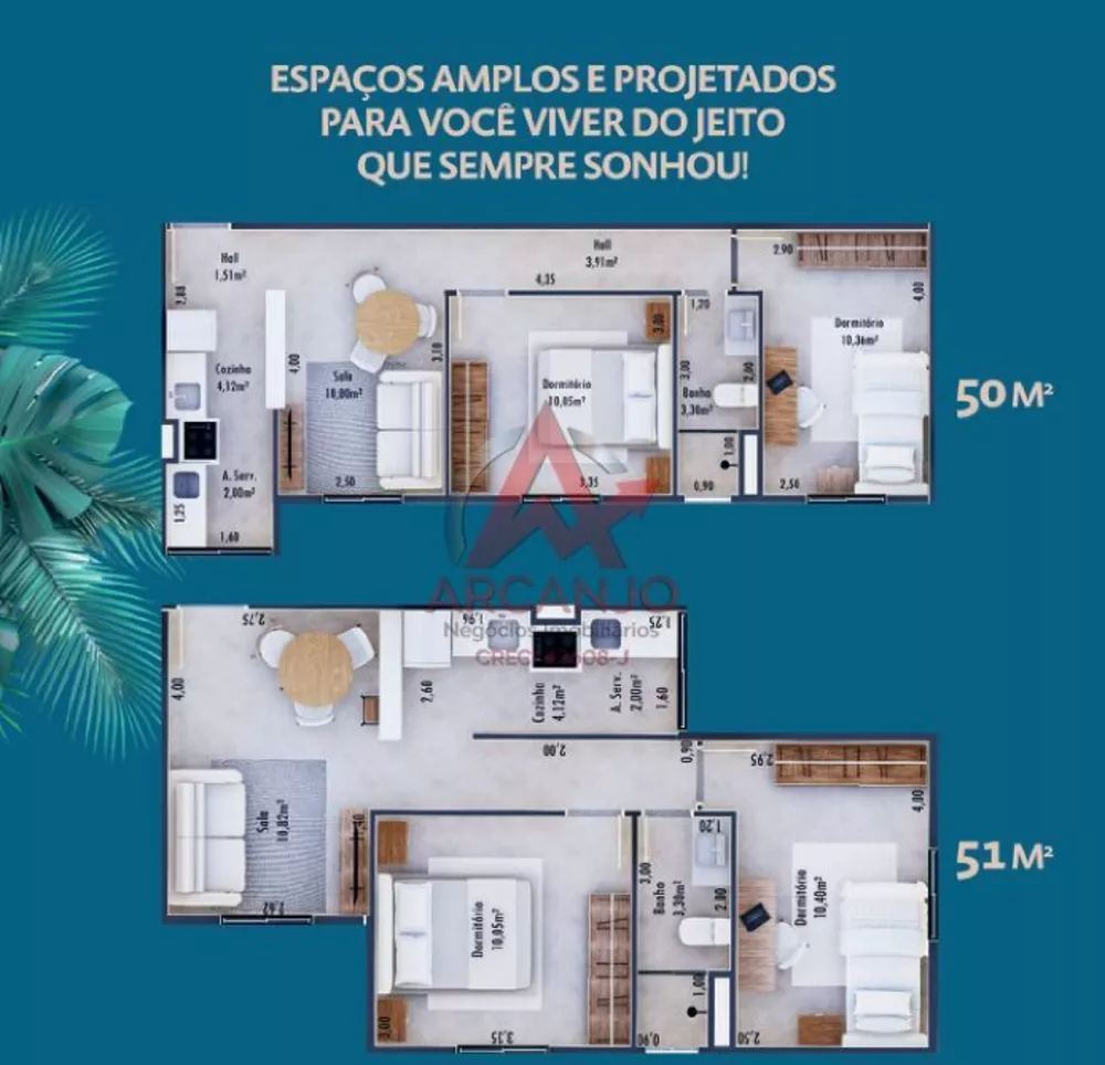 Apartamento, 2 quartos, 51 m² - Foto 1