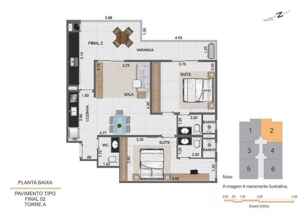 Apartamento, 2 quartos, 106 m² - Foto 2