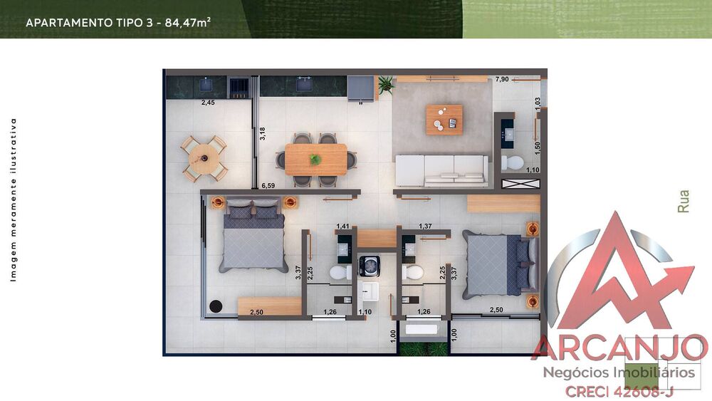 Apartamento à venda com 2 quartos, 84m² - Foto 2
