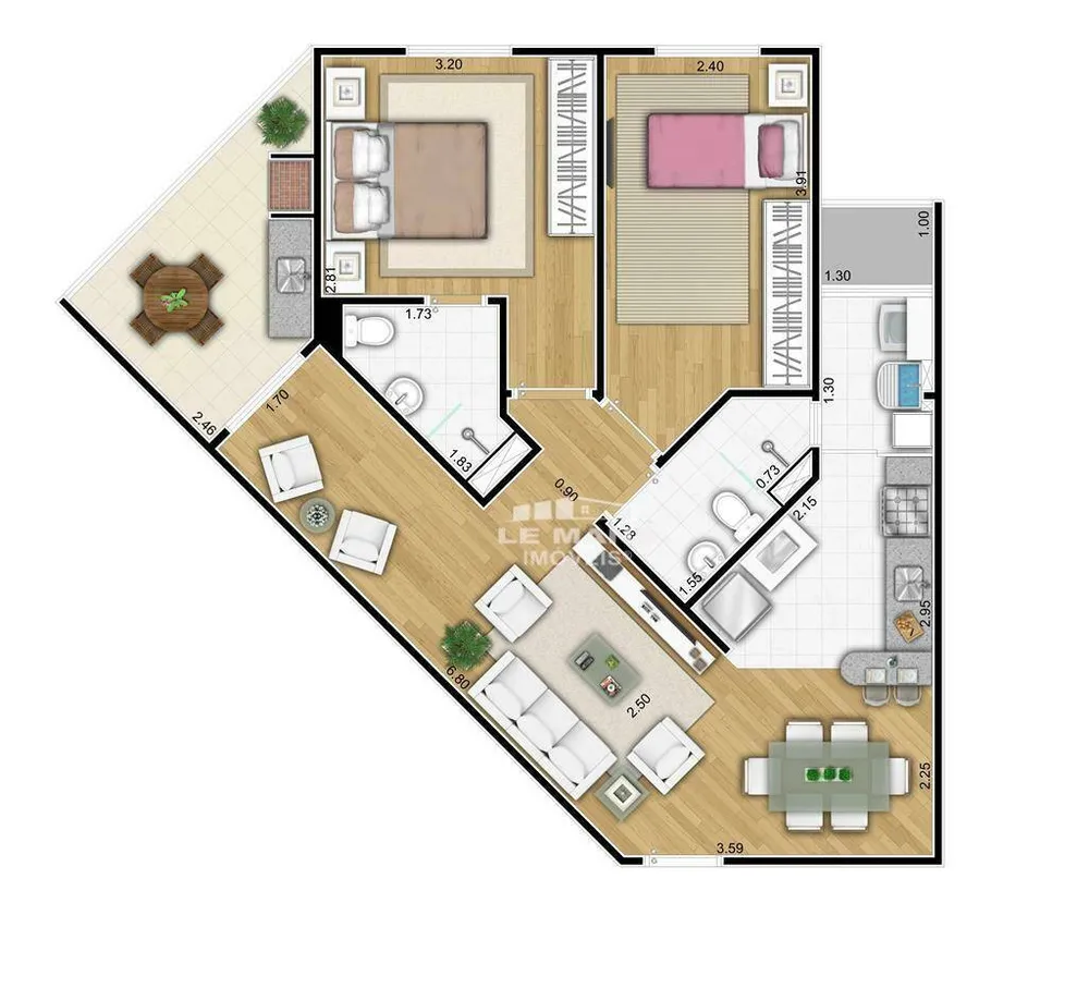 Apartamento, 2 quartos, 66 m² - Foto 3
