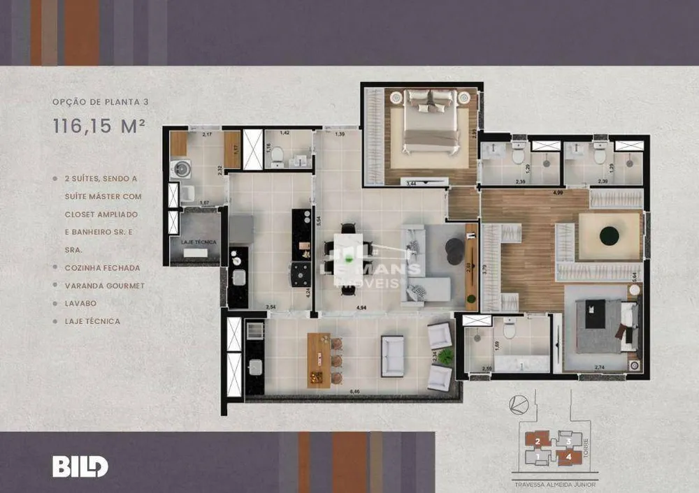 Apartamento, 3 quartos, 116 m² - Foto 7