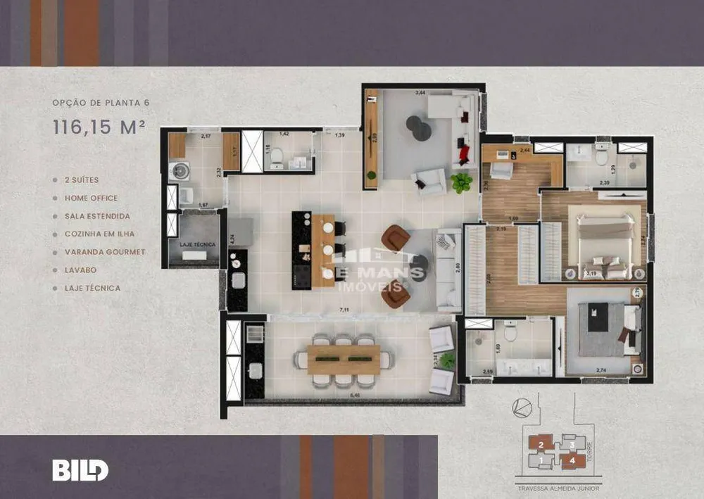 Apartamento, 3 quartos, 116 m² - Foto 12
