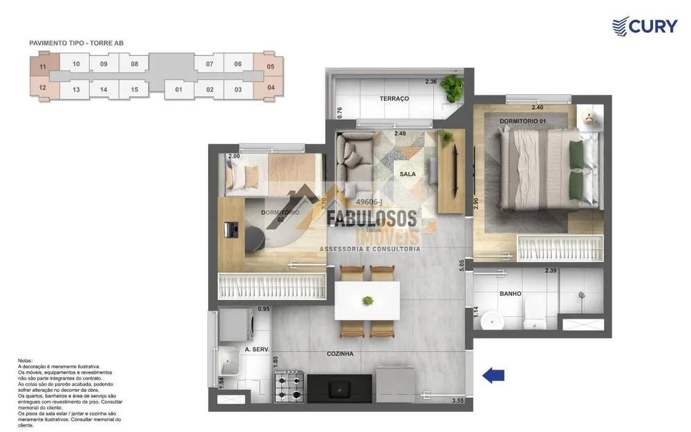 Apartamento, 2 quartos, 34 m² - Foto 7
