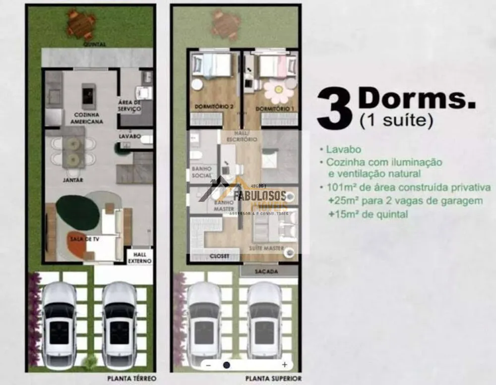 Casa, 3 quartos, 102 m² - Foto 2