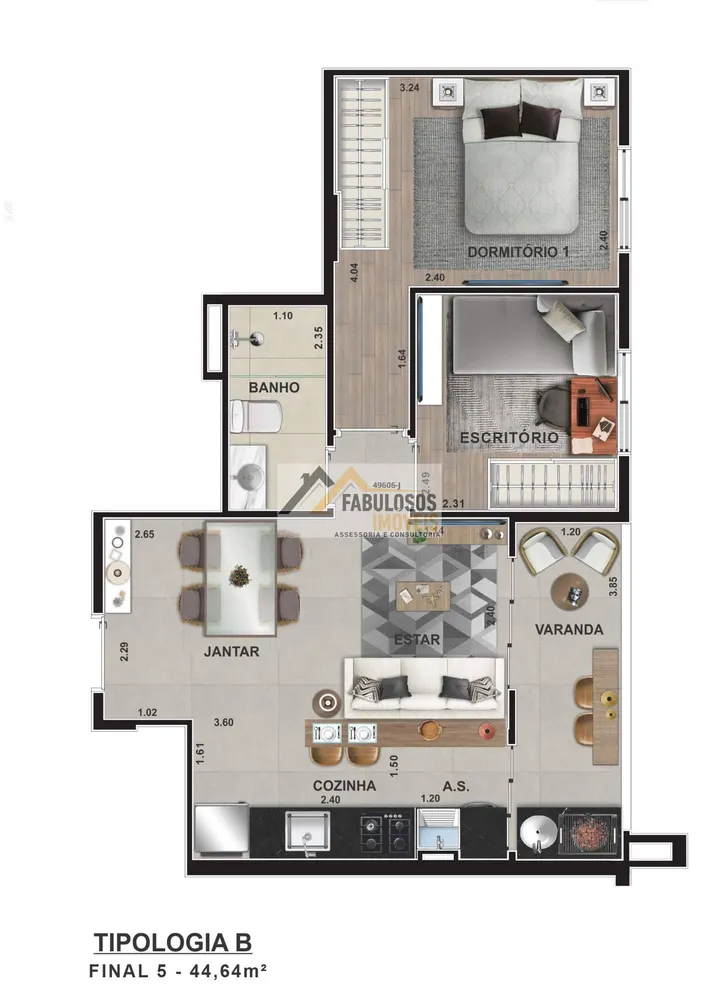 Apartamento, 2 quartos, 44 m² - Foto 12