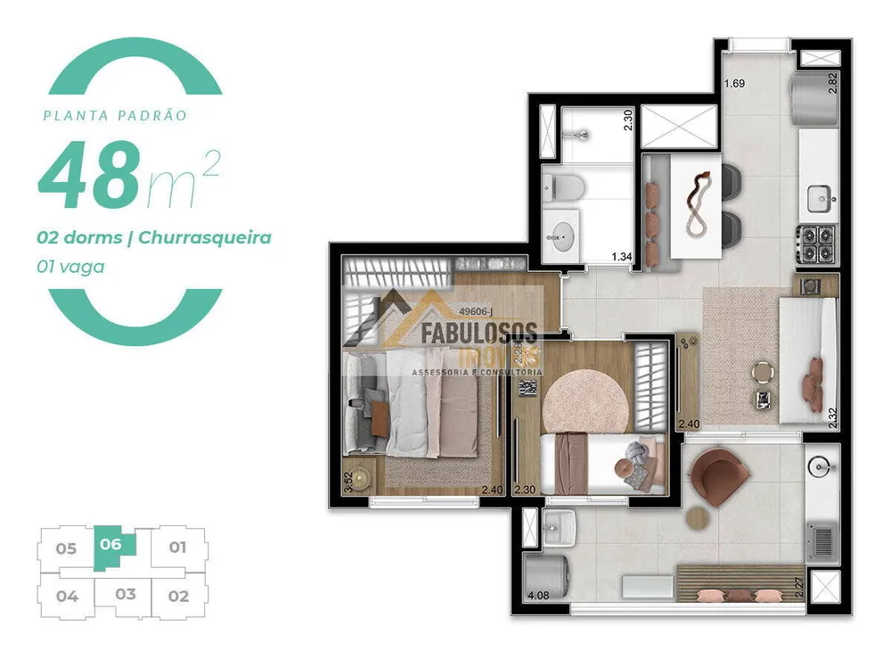 Apartamento, 2 quartos, 49 m² - Foto 12