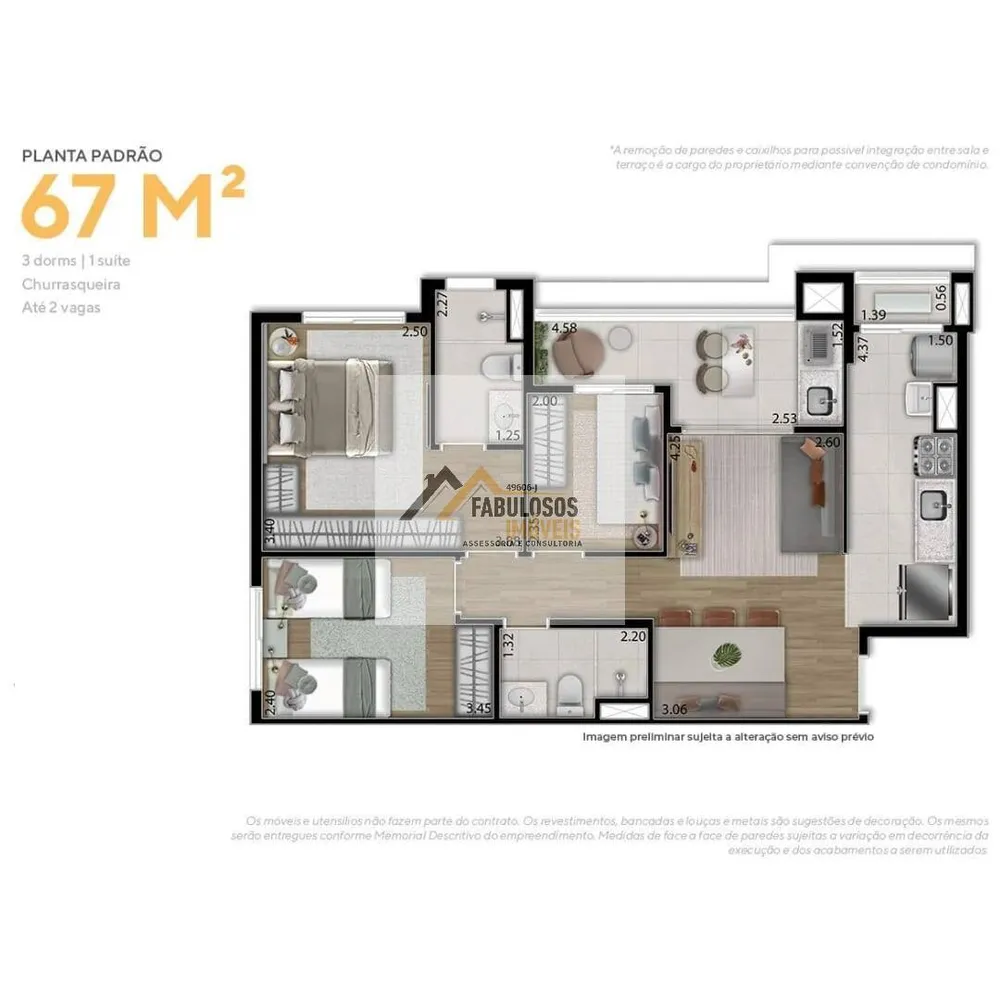 Apartamento, 2 quartos, 50 m² - Foto 3