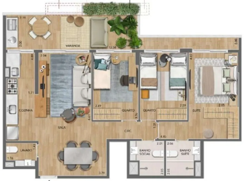 Apartamento, 3 quartos, 102 m² - Foto 5