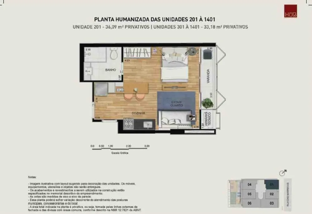 Apartamento, 1 quarto, 32 m² - Foto 6