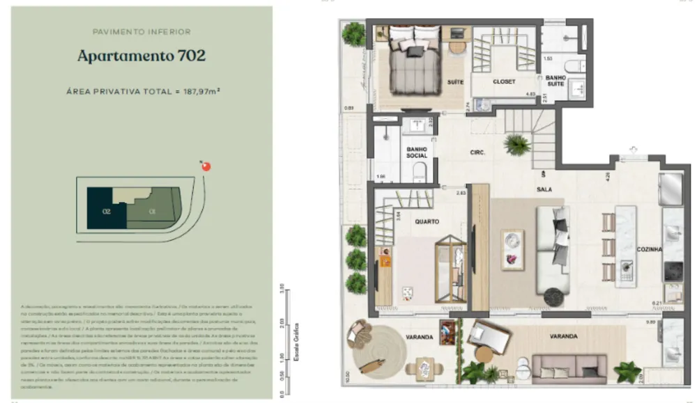 Cobertura, 2 quartos, 187 m² - Foto 20