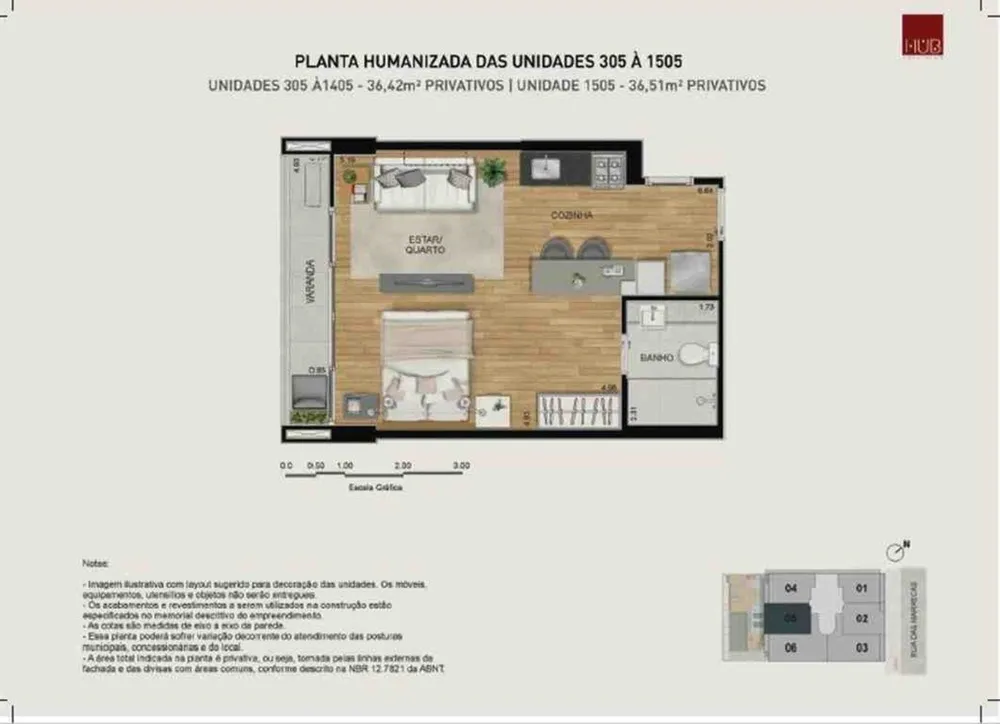 Apartamento, 1 quarto, 36 m² - Foto 13