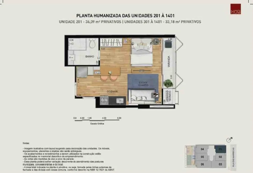 Apartamento, 1 quarto, 36 m² - Foto 7