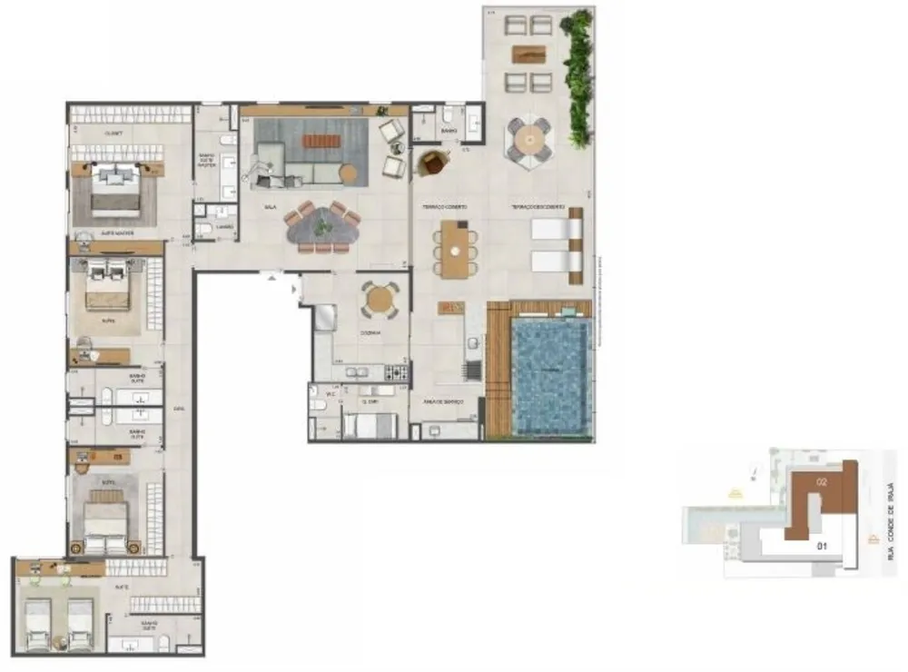 Apartamento, 4 quartos, 166 m² - Foto 3