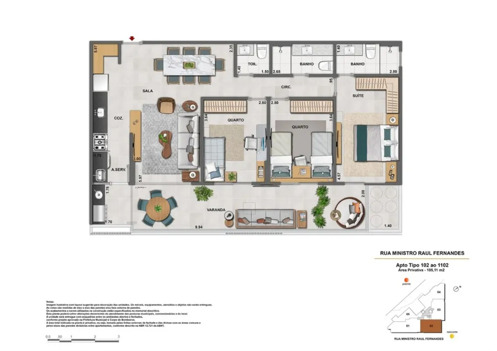 Apartamento, 2 quartos, 74 m² - Foto 2