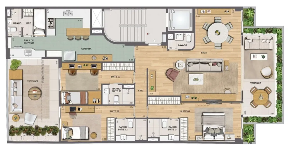 Apartamento, 3 quartos, 155 m² - Foto 1