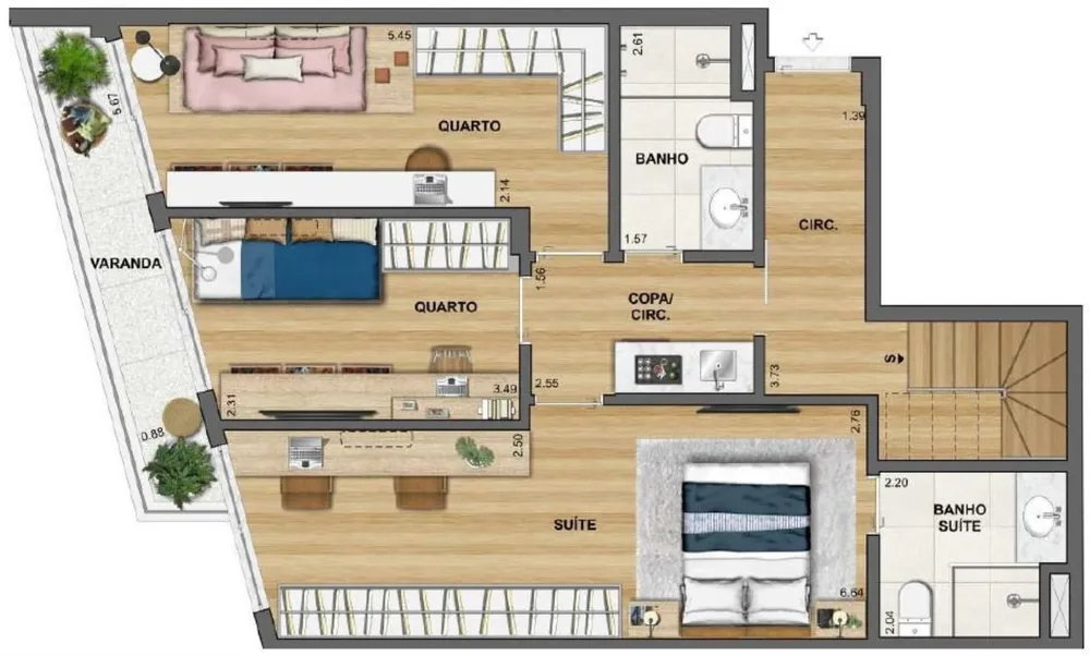 Cobertura, 3 quartos, 133 m² - Foto 9