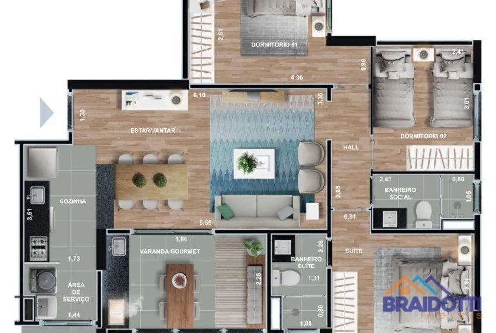 Apartamento, 3 quartos, 83 m² - Foto 4