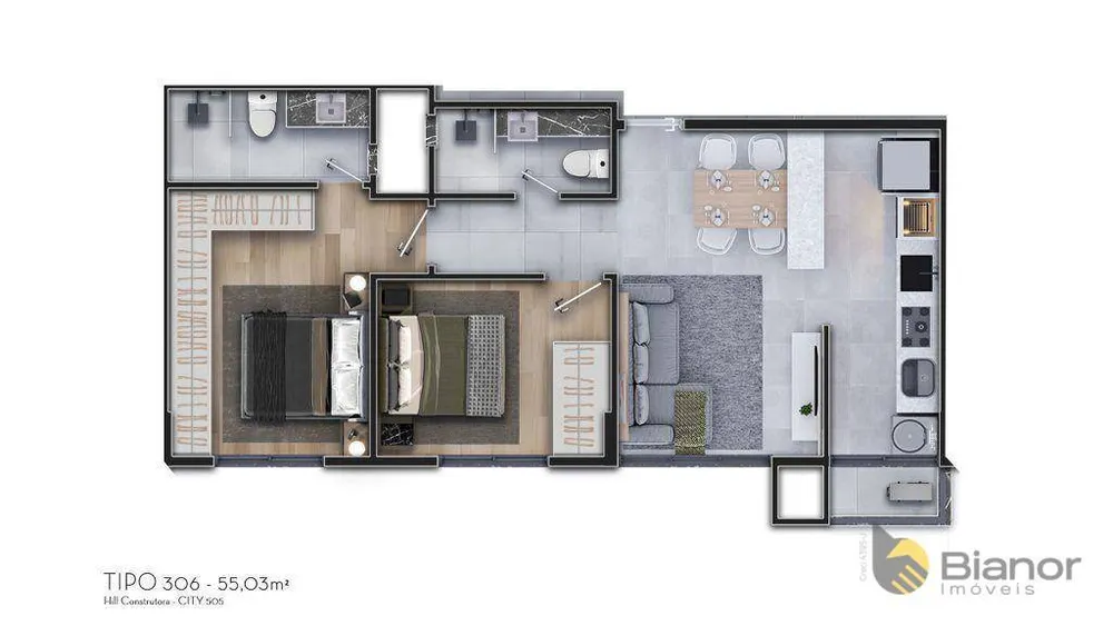 Apartamento, 2 quartos, 55 m² - Foto 16