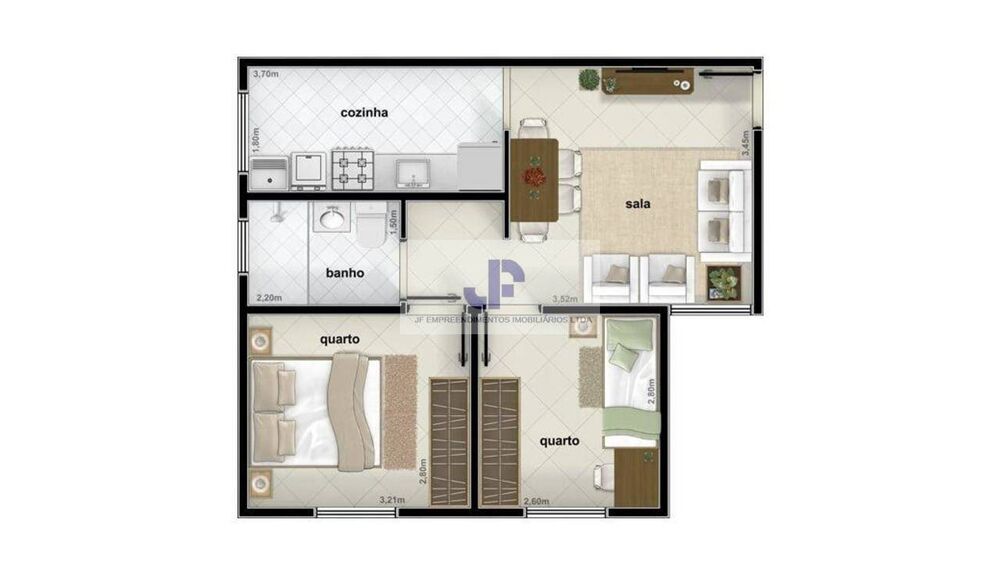 Apartamento, 2 quartos, 46 m² - Foto 1