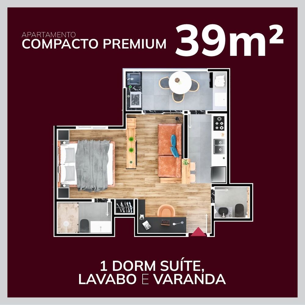 Apartamento, 1 quarto, 39 m² - Foto 3