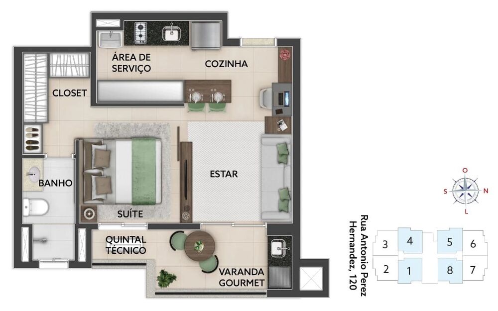 Flat/Apart Hotel, 1 quarto, 47 m² - Foto 21