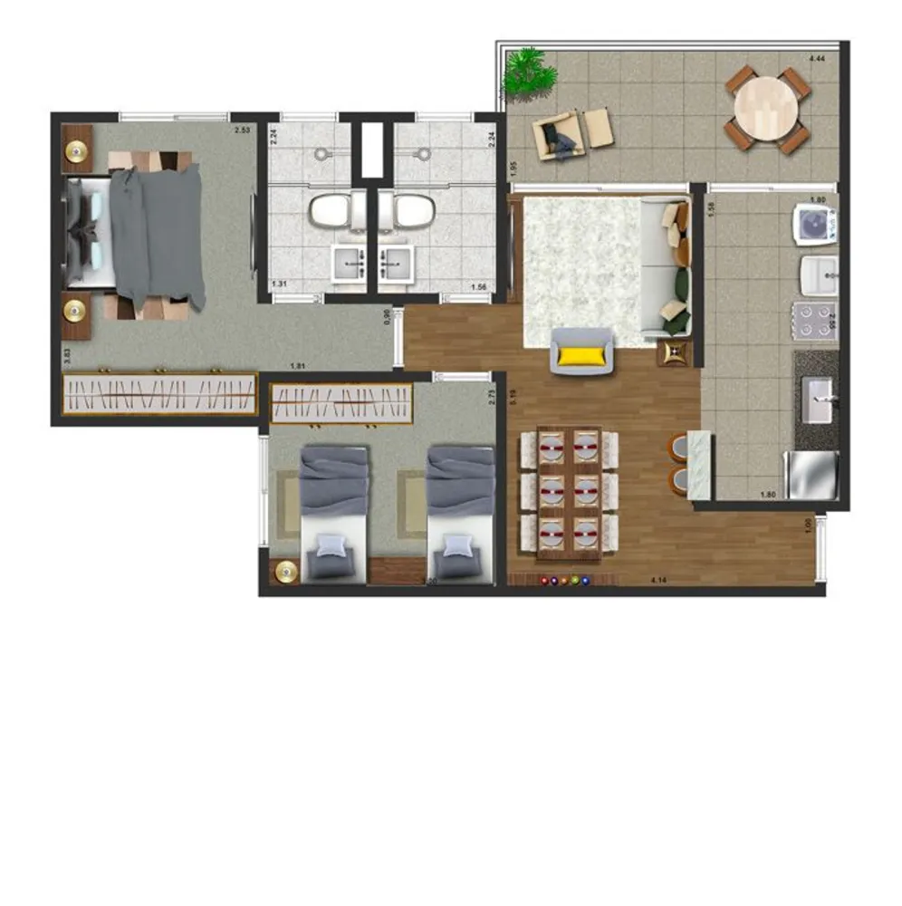 Apartamento, 3 quartos, 72 m² - Foto 3