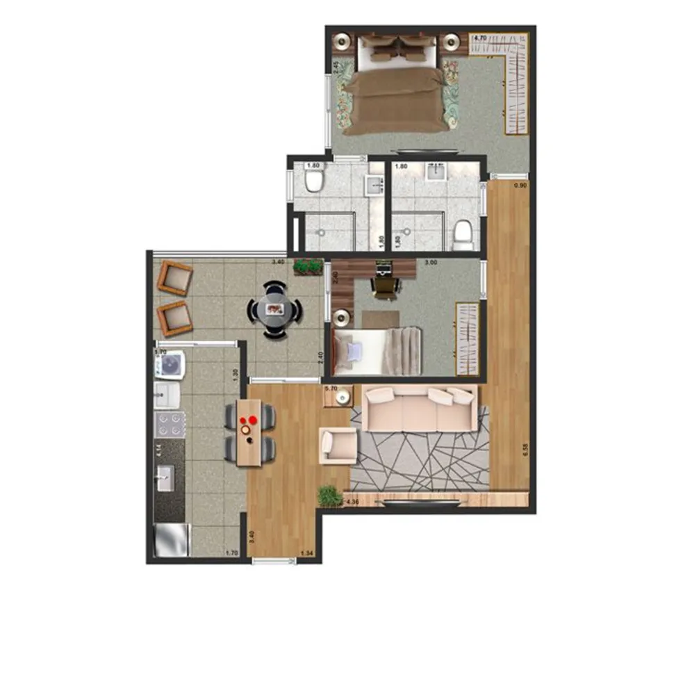 Apartamento, 3 quartos, 72 m² - Foto 4