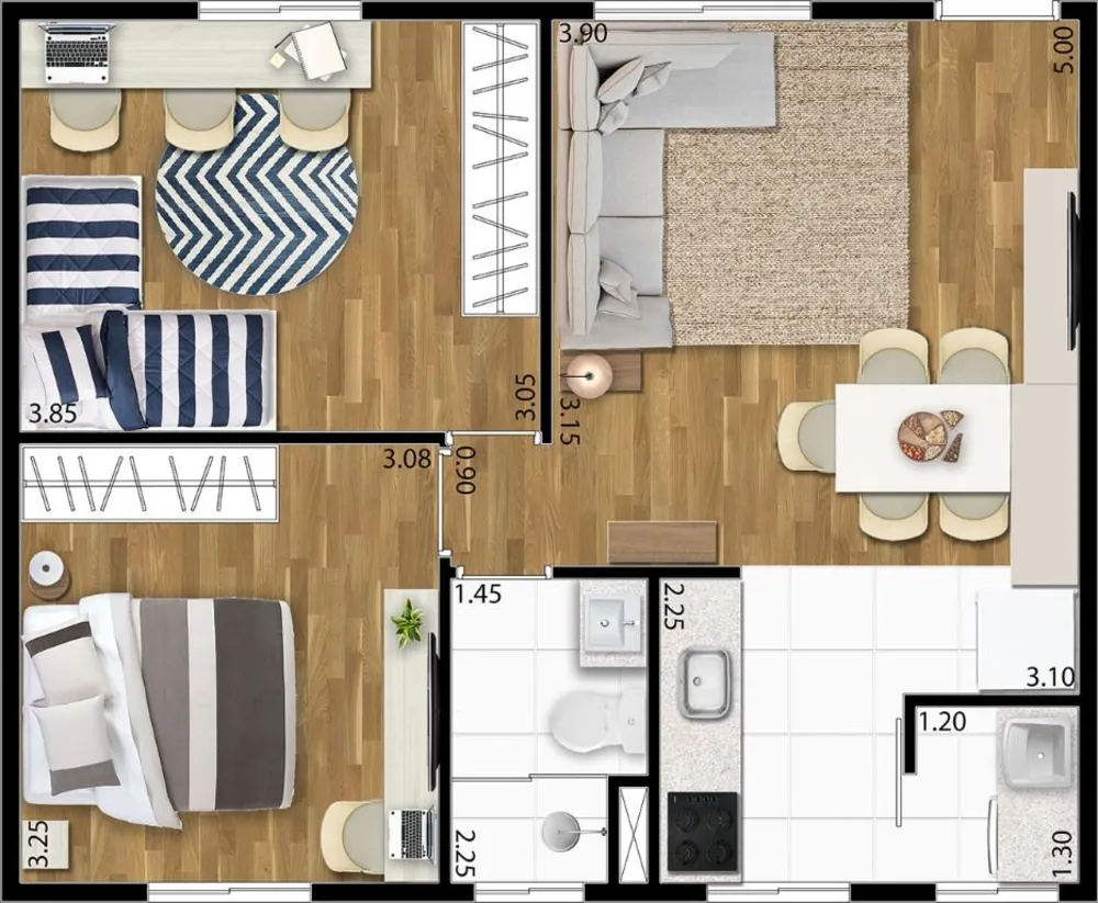 Apartamento, 2 quartos, 54 m² - Foto 2
