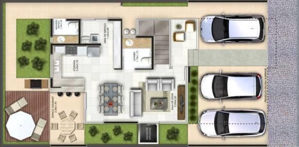 Sobrado, 3 quartos, 237 m² - Foto 2