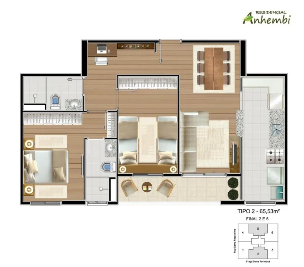 Apartamento, 2 quartos, 70 m² - Foto 2