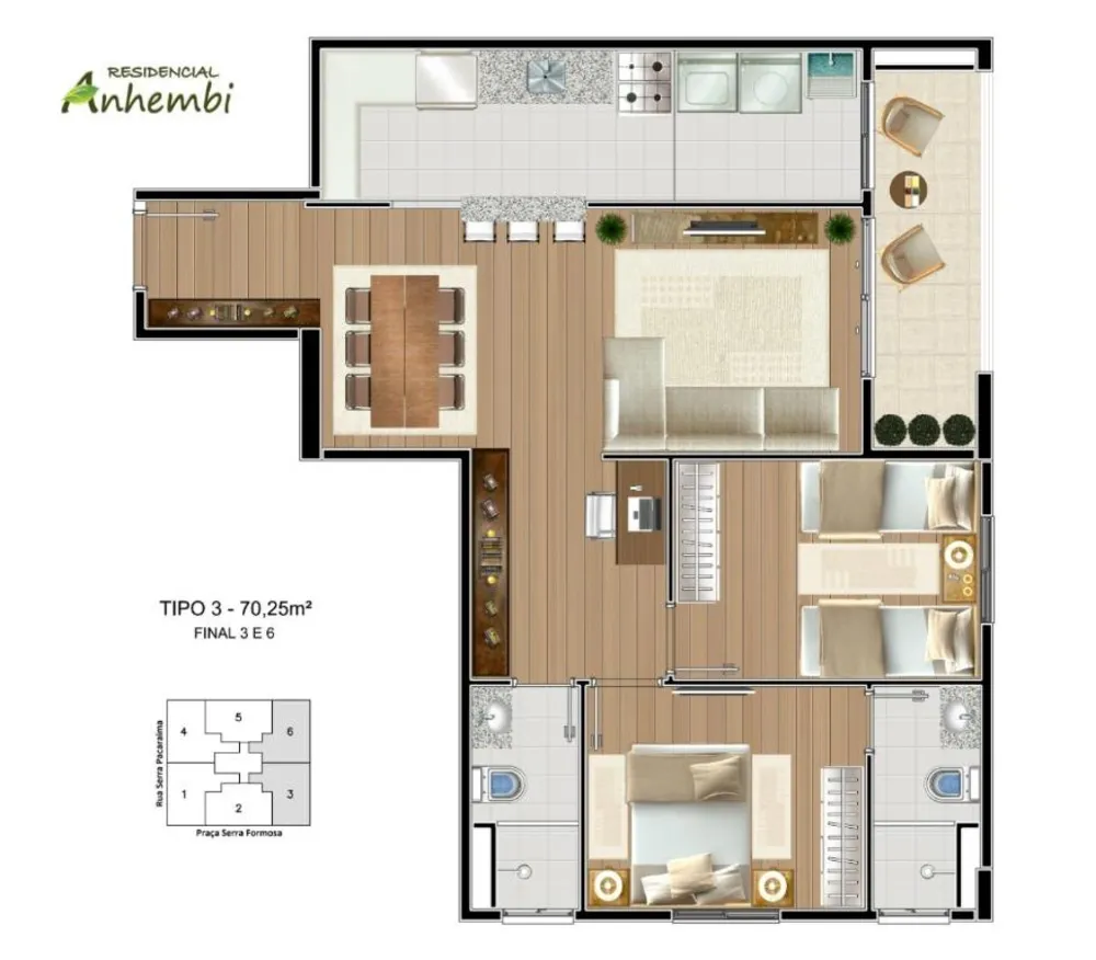 Apartamento, 2 quartos, 70 m² - Foto 3