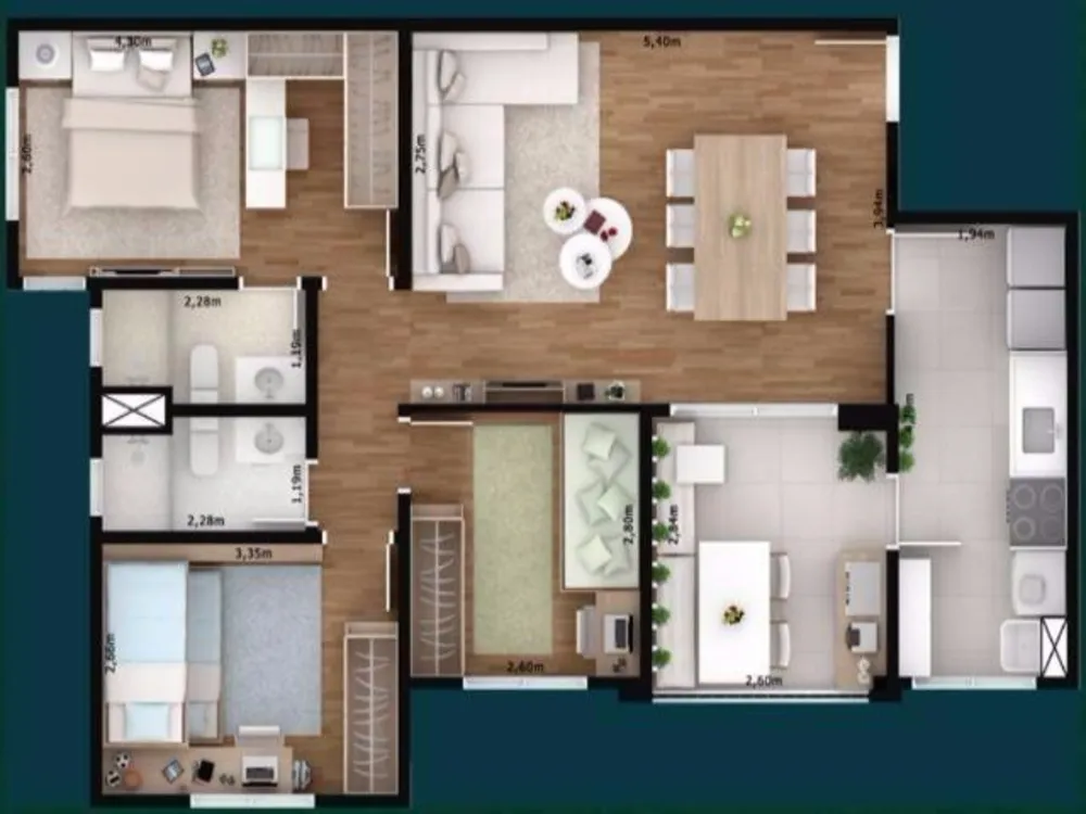 Apartamento, 3 quartos, 83 m² - Foto 2