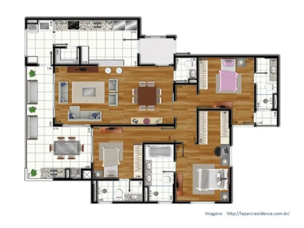 Apartamento, 3 quartos, 130 m² - Foto 3