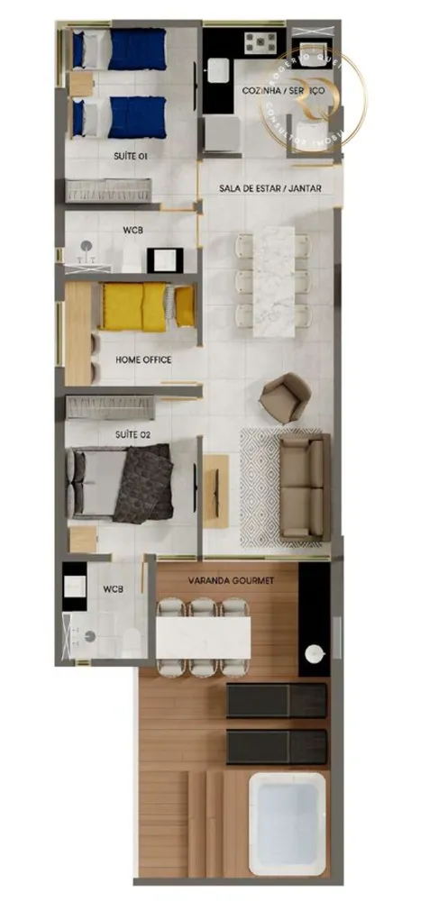 Flat/Apart Hotel, 1 quarto, 45 m² - Foto 2