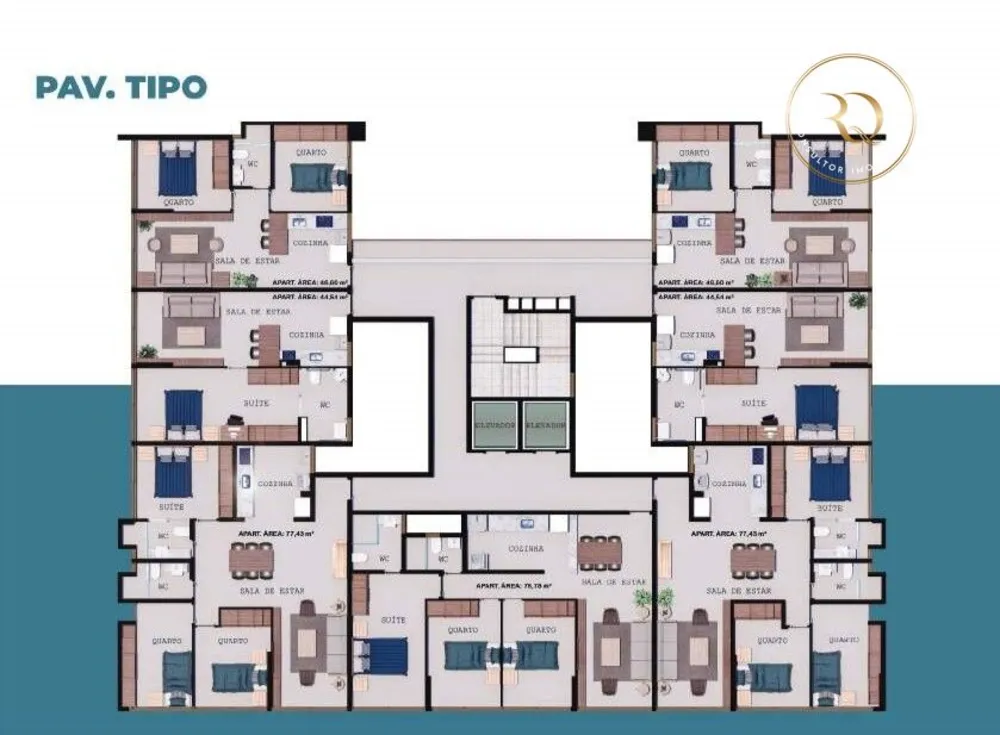 Apartamento, 1 quarto, 45 m² - Foto 1