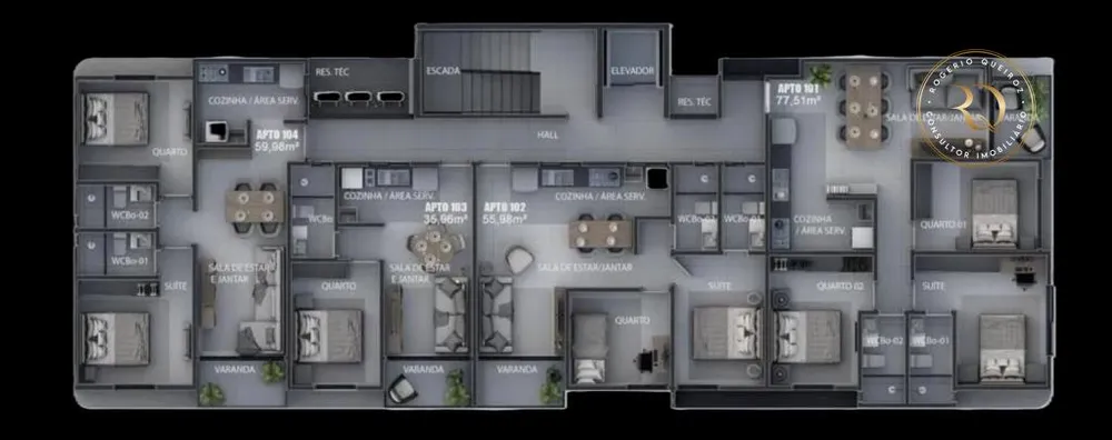 Cobertura, 1 quarto, 50 m² - Foto 1