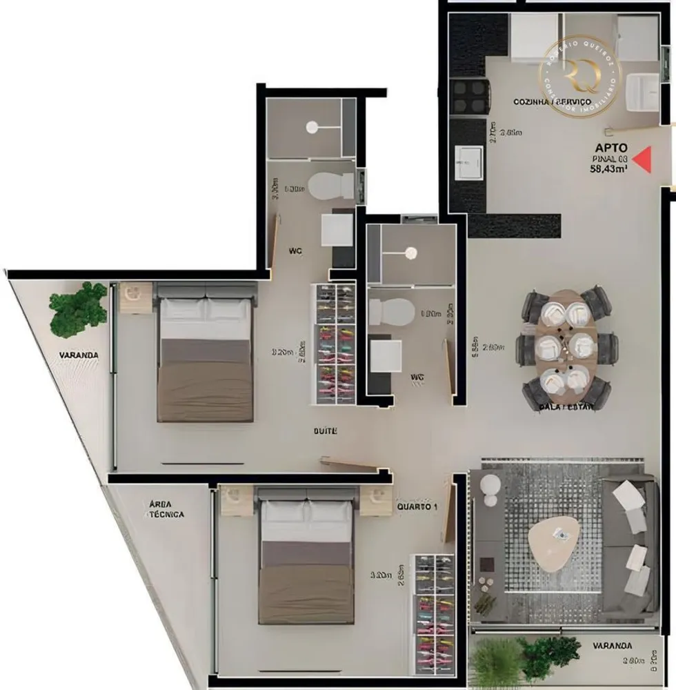 Cobertura, 3 quartos, 57 m² - Foto 4