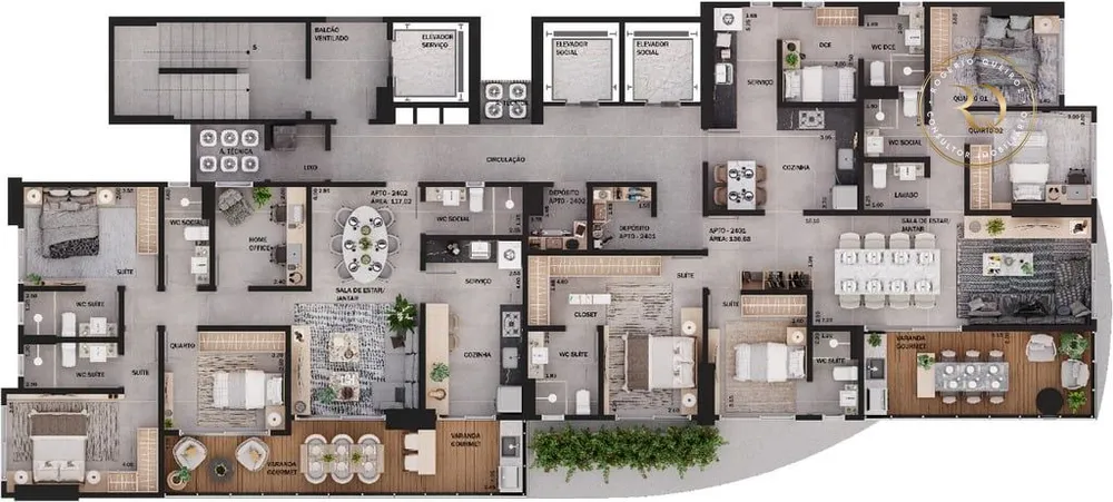 Apartamento, 3 quartos, 79 m² - Foto 1