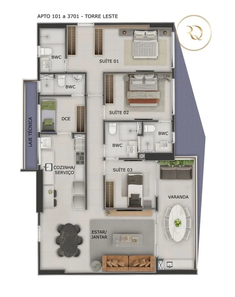 Apartamento, 3 quartos, 96 m² - Foto 2
