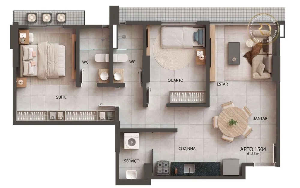 Cobertura, 2 quartos, 65 m² - Foto 3