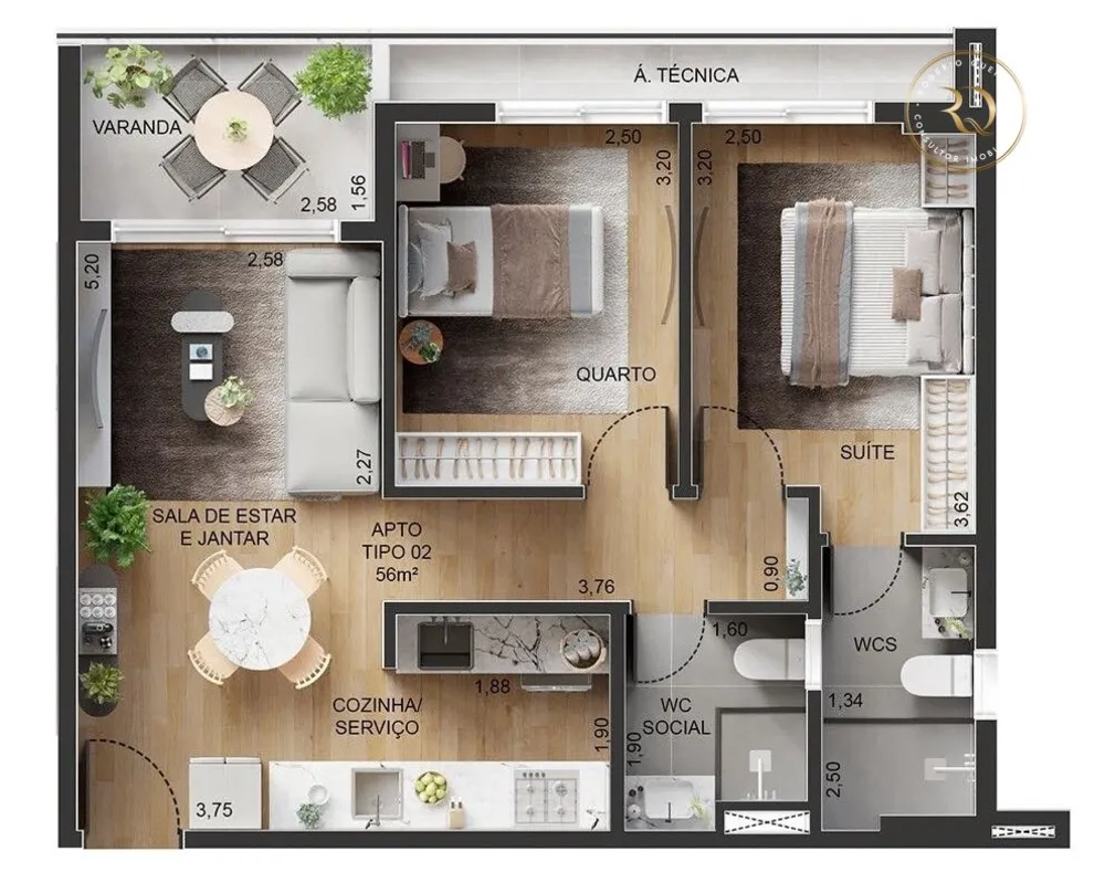 Apartamento, 3 quartos, 38 m² - Foto 3