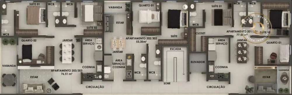 Cobertura, 3 quartos, 102 m² - Foto 1