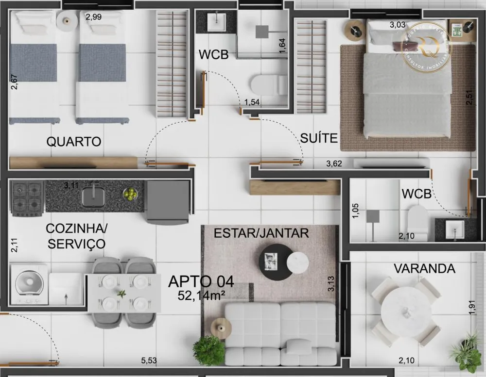 Apartamento, 3 quartos, 52 m² - Foto 4