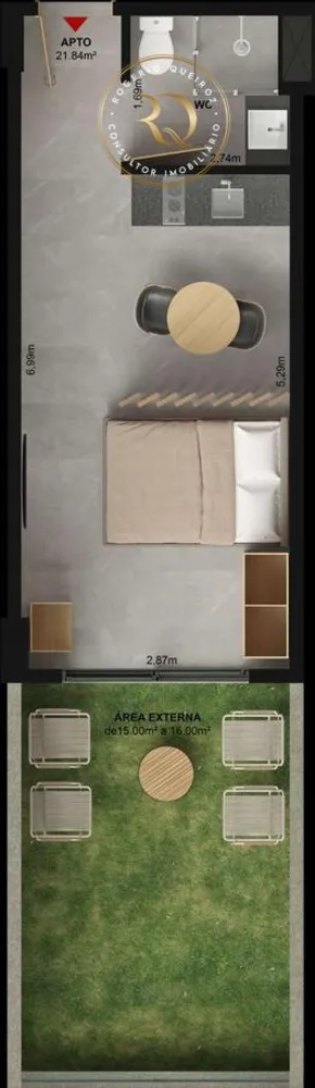 Apartamento, 1 quarto, 20 m² - Foto 2